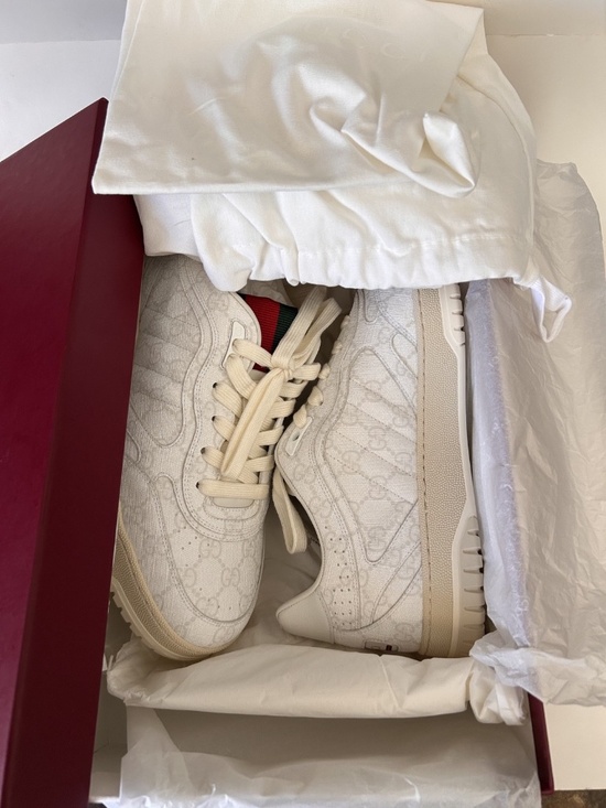 GUCCI Men\'s Re-Web White/Beige GG Canvas Sneaker Size 10.5 (US) NIB 816665 main image 6